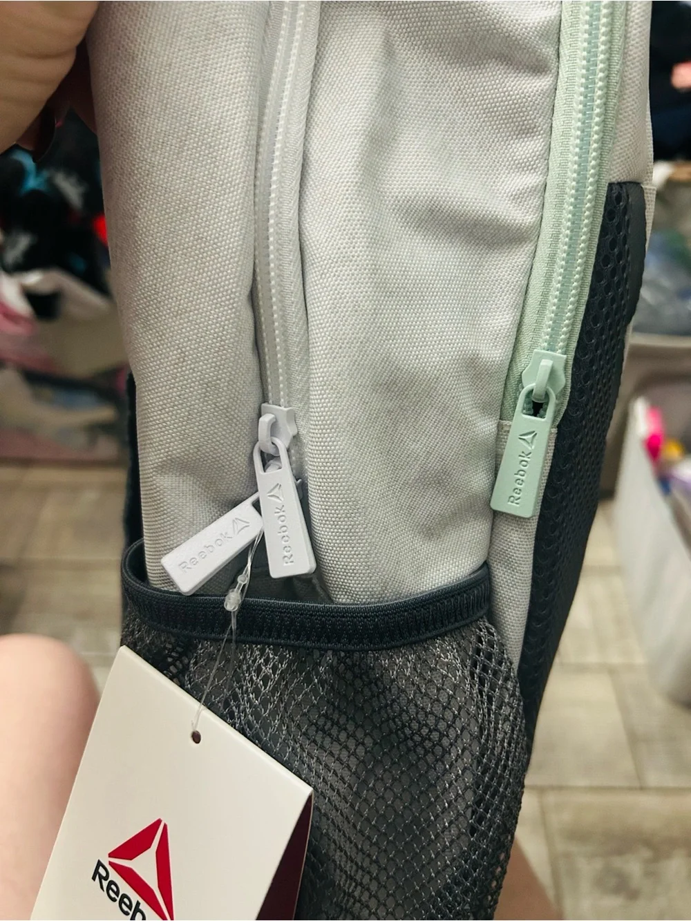 Reebok 18” Maisie Backpack Gray and Mint NWT